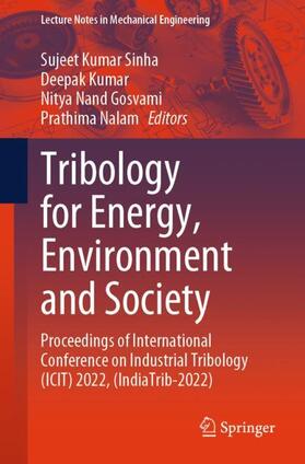 Sinha / Nalam / Kumar | Tribology for Energy, Environment and Society | Buch | 978-981-99-9263-8 | sack.de