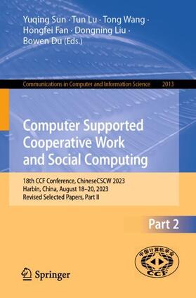 Sun / Lu / Du |  Computer Supported Cooperative Work and Social Computing | Buch |  Sack Fachmedien
