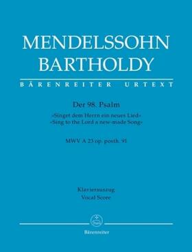 Mendelssohn Bartholdy / Cooper |  Der 98. Psalm "Singet dem Herrn ein neues Lied" / Psalm 98 "Sing to the Lord a new-made Song" | Buch |  Sack Fachmedien