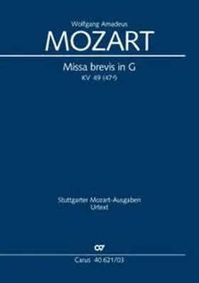 Mozart |  Missa brevis in G (Klavierauszug) | Buch |  Sack Fachmedien