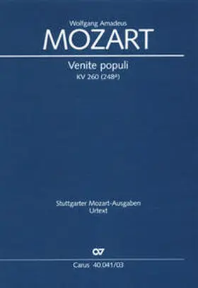 Mozart |  Venite populi (Klavierauszug) | Buch |  Sack Fachmedien