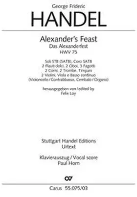 Händel |  Alexander's Feast (Klavierauszug) | Buch |  Sack Fachmedien