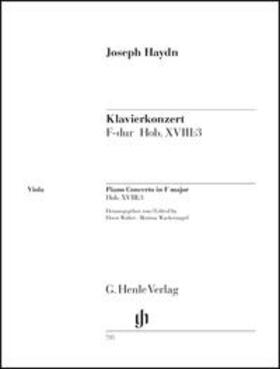 Haydn / Wackernagel / Walter |  Konzert für Klavier (Cembalo) und Orchester F-dur Hob. XVIII:3. Einzelstimme Viola | Buch |  Sack Fachmedien