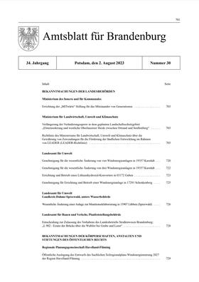 Ministerium der Justiz des Landes Brandenburg |  Amtsblatt für Brandenburg | Zeitschrift |  Sack Fachmedien